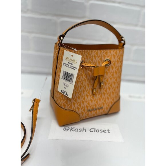 Michael Kors bucket bag mercer small drawstring messenger purse honeycomb multi - Picture 6 of 12